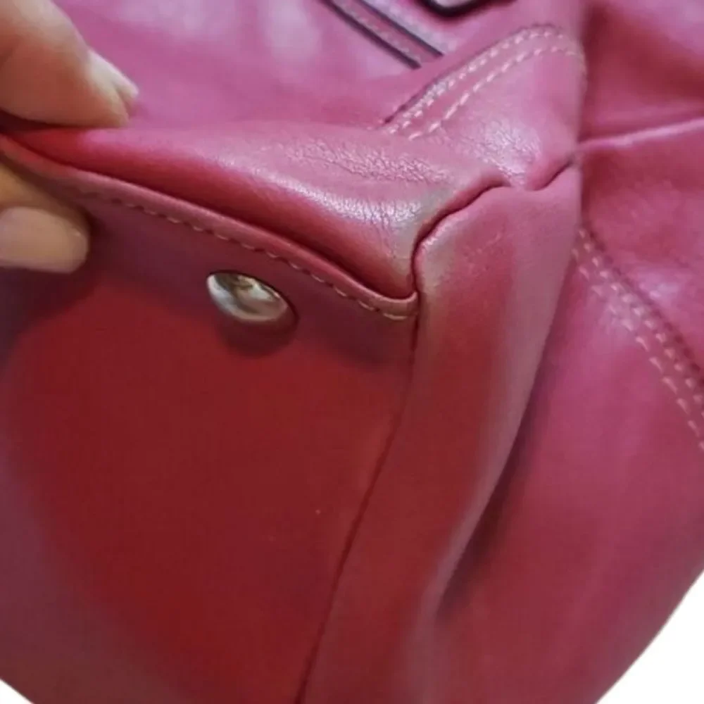 Coach Pink Satchel With Tan Coach Twillie